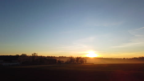 scenic view over fields at sunset in the black forest, rural area, germany