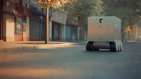 autonomous delivery robot in an urban setting