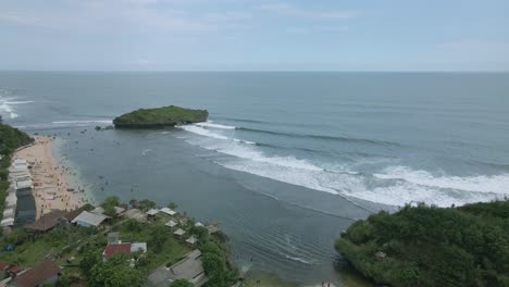 vista aérea de la playa indonesia