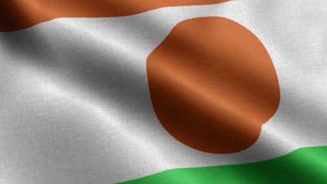 closeup waving loop 4k national flag of niger
