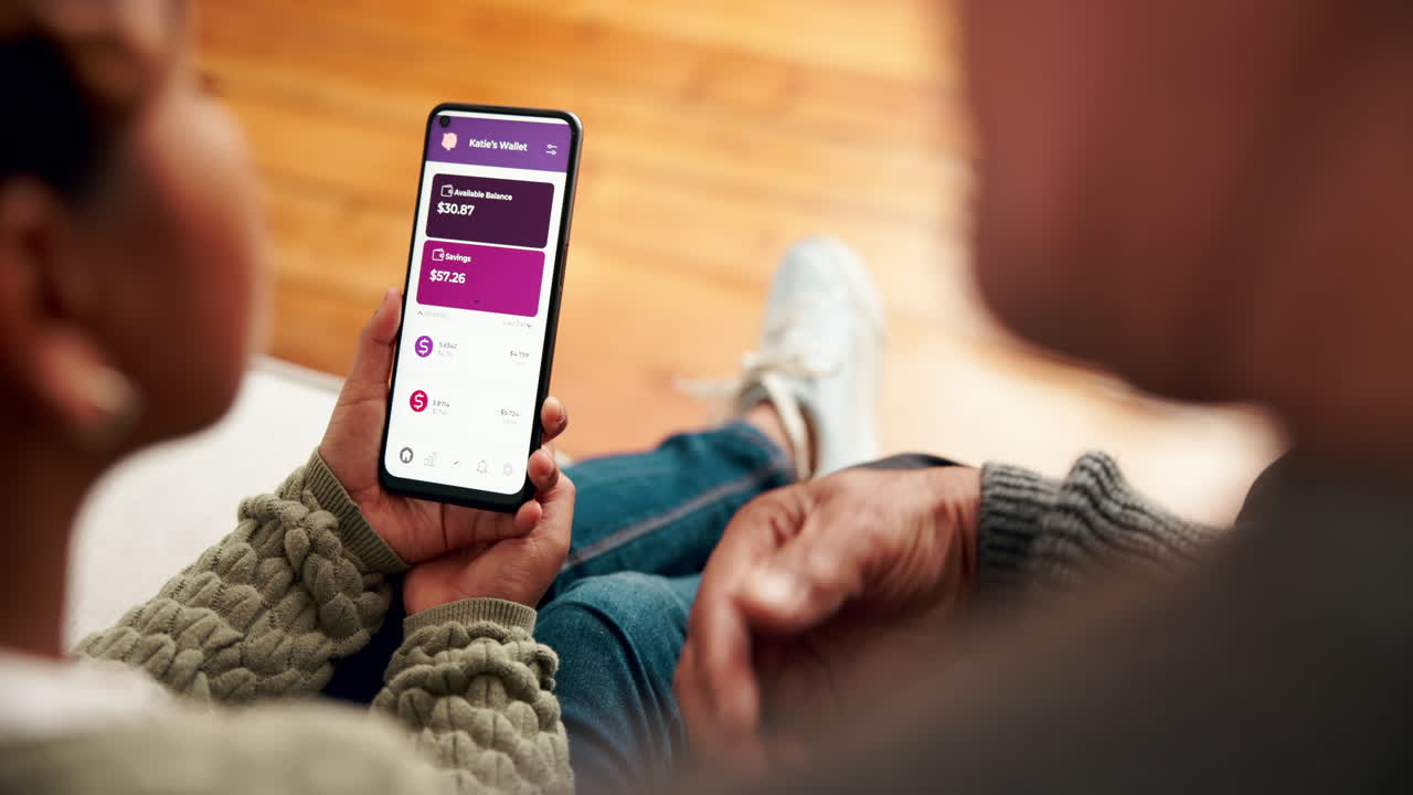 People using a mobile wallet app