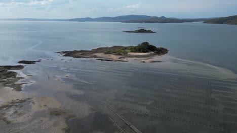 Aerial-shot-of-Bushy-Island-at-Salamander-Bay-NSW-Australia