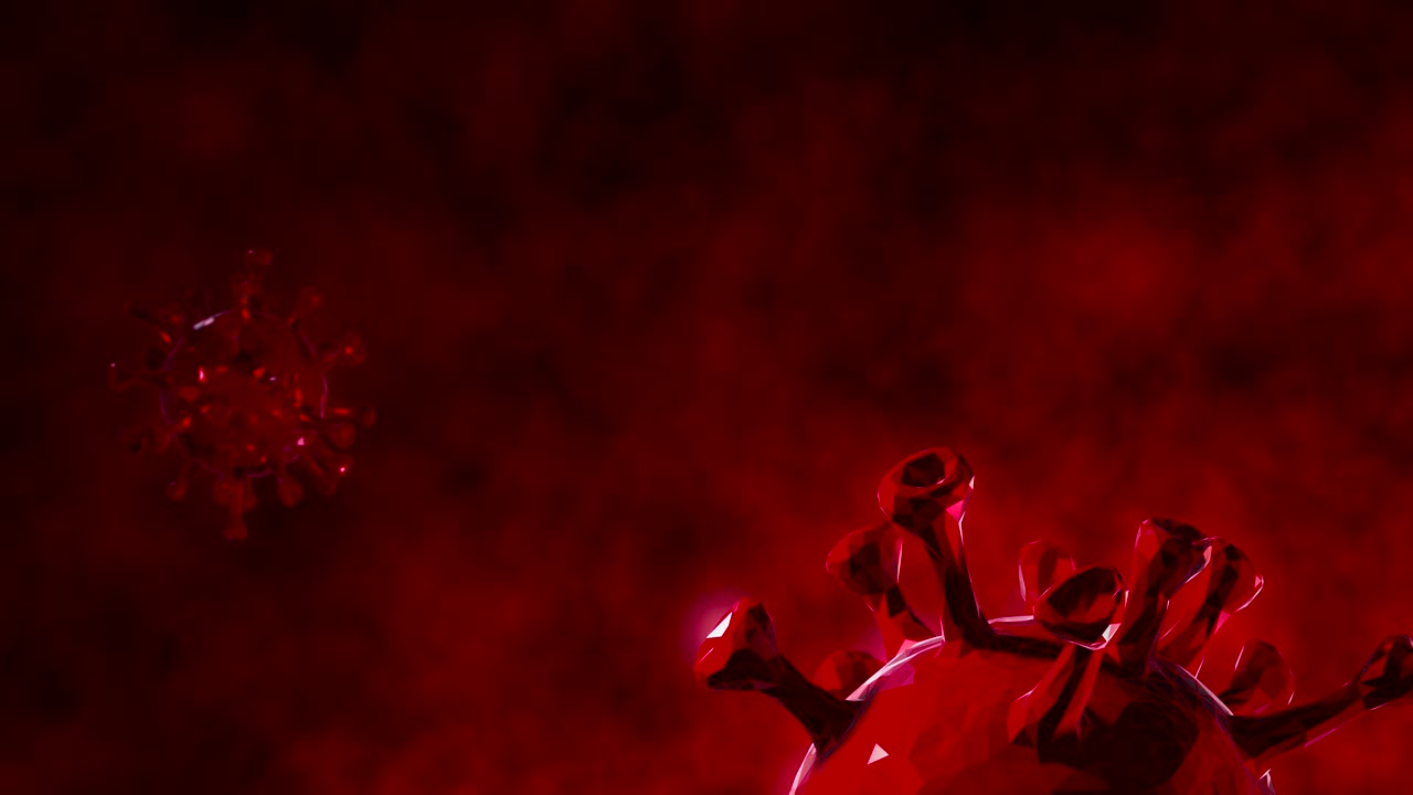 coronavirus abstracto que se mueve en la célula del virus - gráficos en movimiento (bucle)