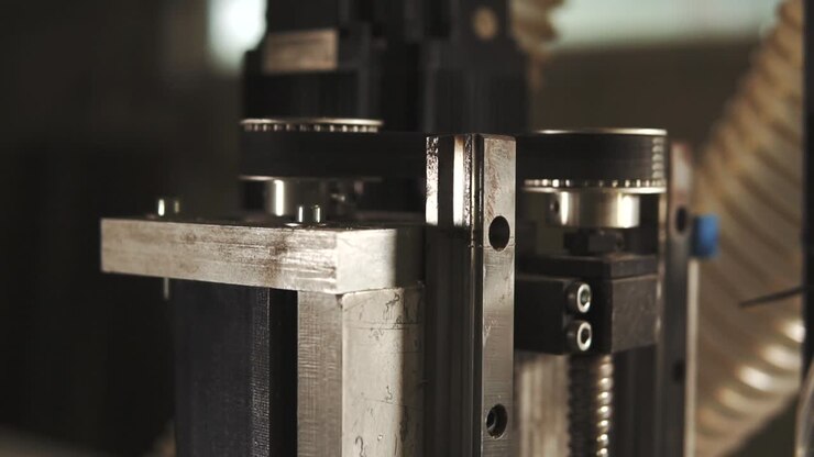 Primo piano di componenti di macchine industriali