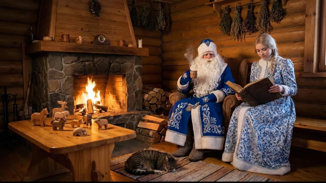 Снегурочка у камина