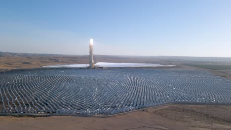 Aerial-Shot-Above-Green-Power-Station-At-The-Israeli-Negev