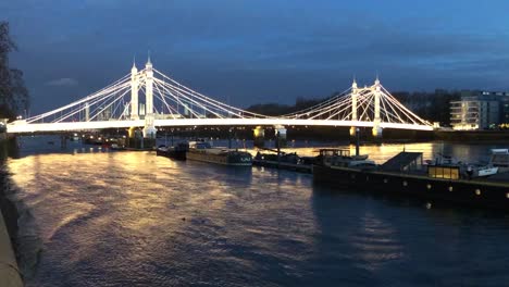 albert bridge at night thames river london