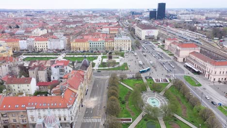 zagreb earthquake during covid19 corona virus - aerial footage