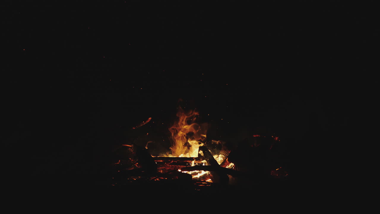 A Cozy Campfire at Night