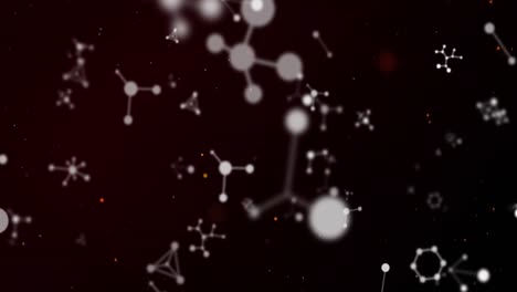 animación de moléculas que vuelan sobre partículas en el universo