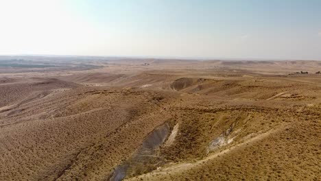 long straight flight over the hills in desert