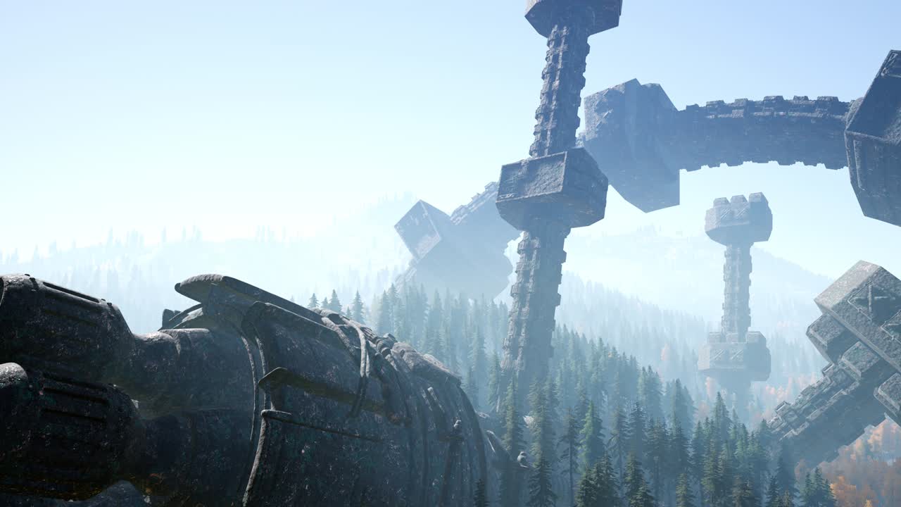 ufo가 숲에 추락했습니다.