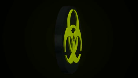 radiación peligro biológico muerte cuarentena. establecer señales. fondo negro. diseño de símbolo radiactivo