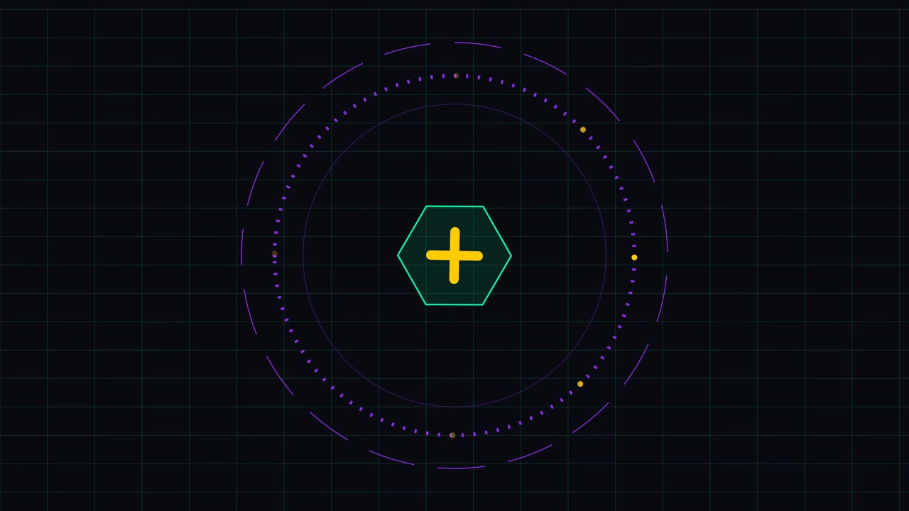 Animated Hexagon Icon Switching Between Plus and Cross Symbols