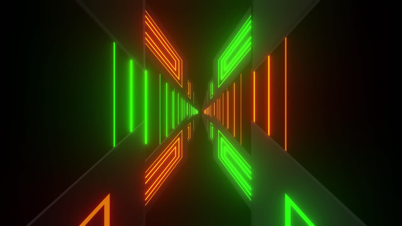 tunnel geometrico al neon