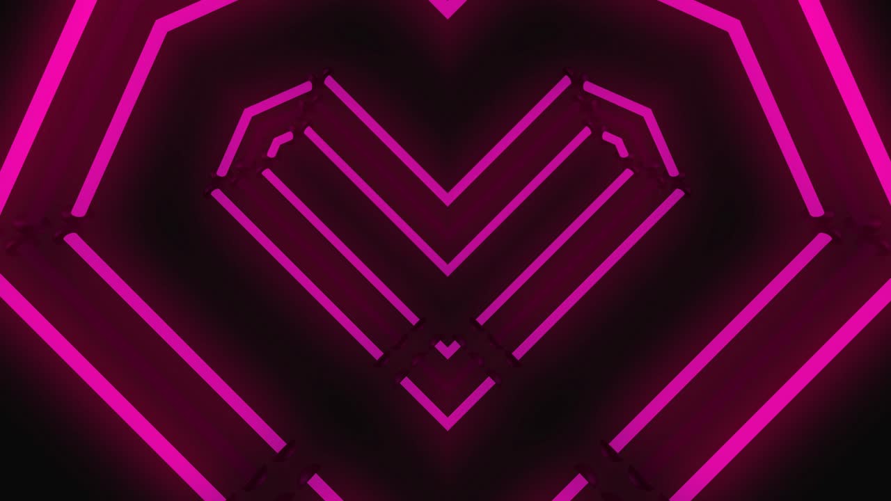 Pink Neon Heart Tunnel