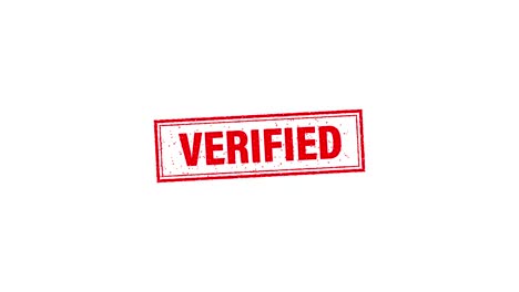 vintage verified, great design for any purposes. template on red backdrop. motion graphics. business concept. isolated object.