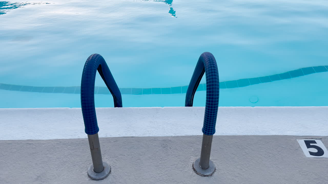 수영장에 사다리