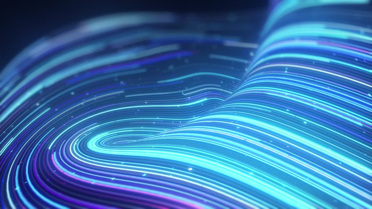 líneas de color claro rápido corriendo parpadeando en la competencia como intro de automóvil de un solo asiento de rueda abierta. hermosos trazos multicolores extremadamente rápidos. rayas loop-able animación 3d. concepto de arte abstracto. video de stock usa, velocidad, línea única, rayas, arco iris