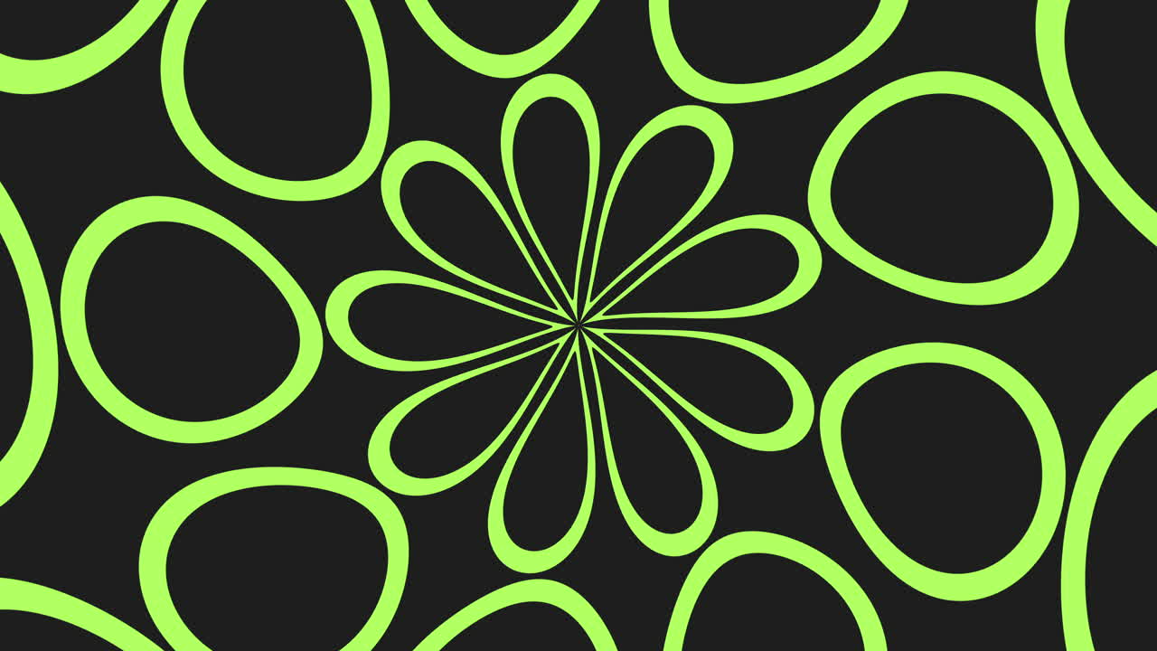 Elegant black and green circle pattern with overlapping lines