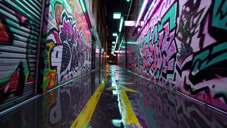night alley graffiti and neon lights