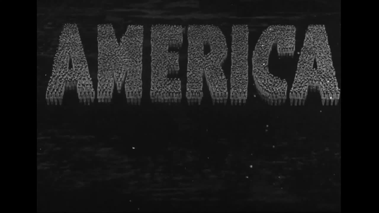 미군은 1940년대 높은 곳에서 애국적인 단어를 철자합니다.