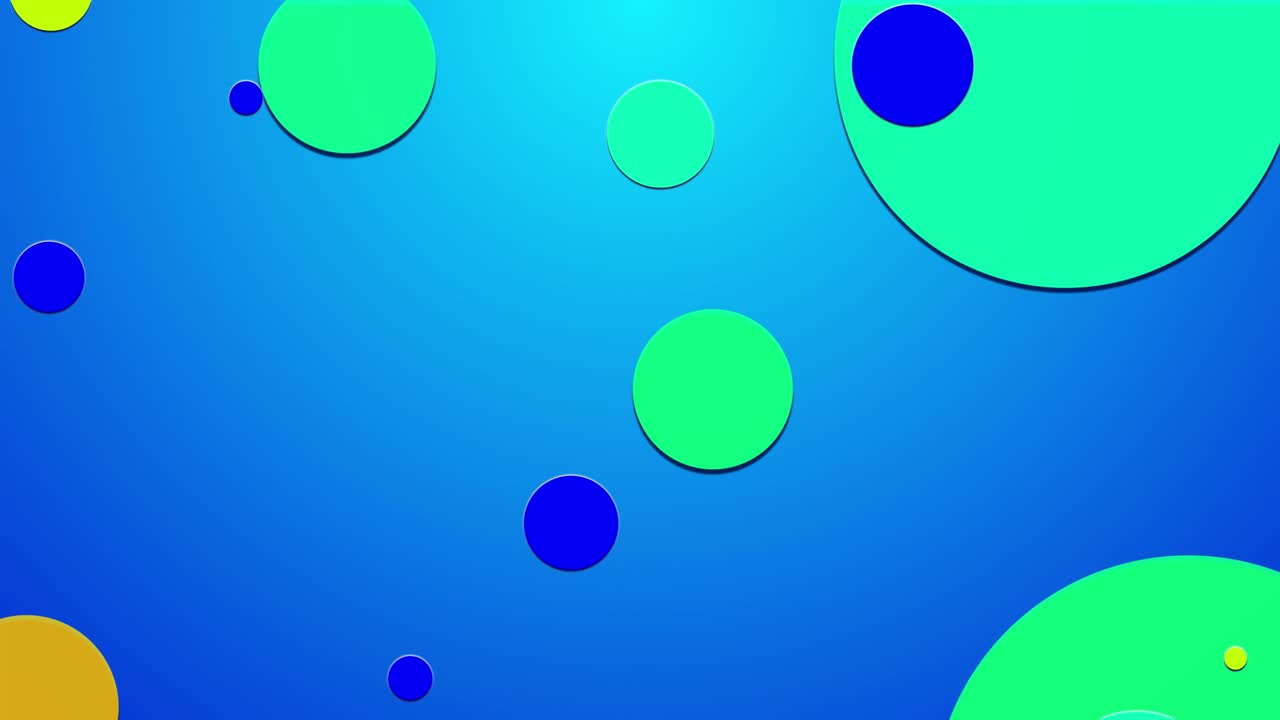 simple abstract 4k looped flat style background with circles that change their size, overlap each other, where they change colors, as if made of translucent material. Luma matte as alpha channel