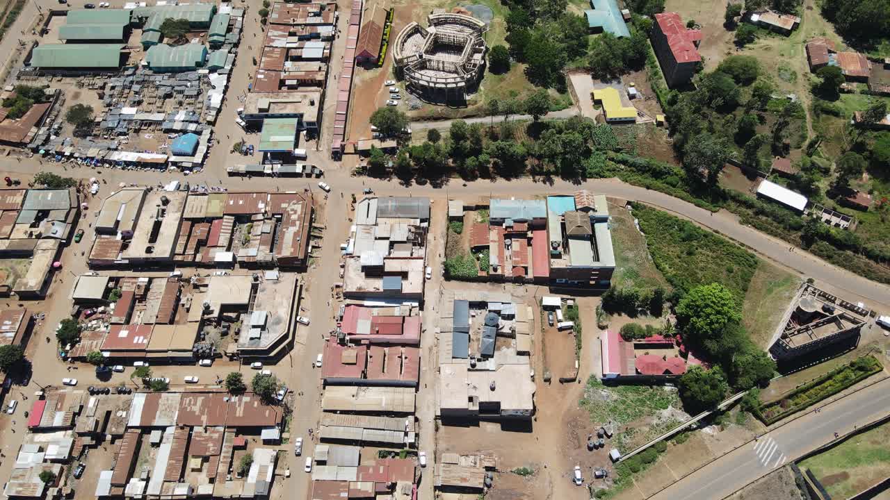 Aerial View of a Densely Populated African Town