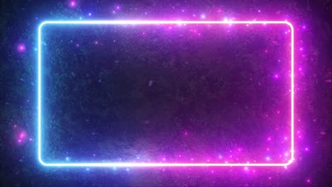 rectangular neon shimmering luminous form on the background of a dirt forest surface. the spectrum of modern ultraviolet fluorescent light. seamless loop 4k 3d render