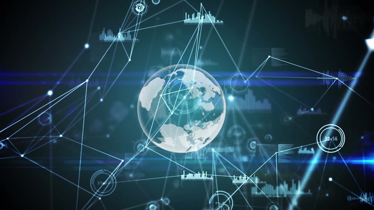Animation of data processing over globe