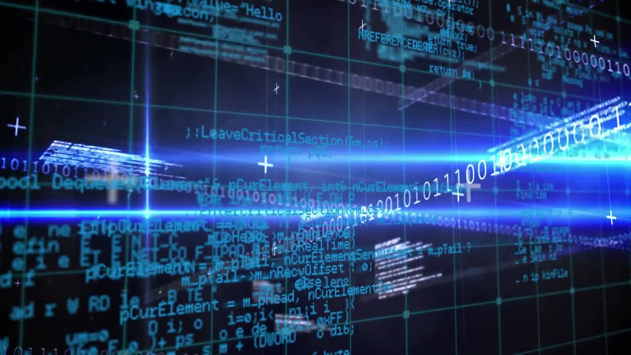 Animation of data processing over binary coding computing