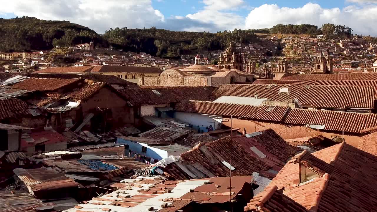 cusco peru city roof roof drone view5.mp4