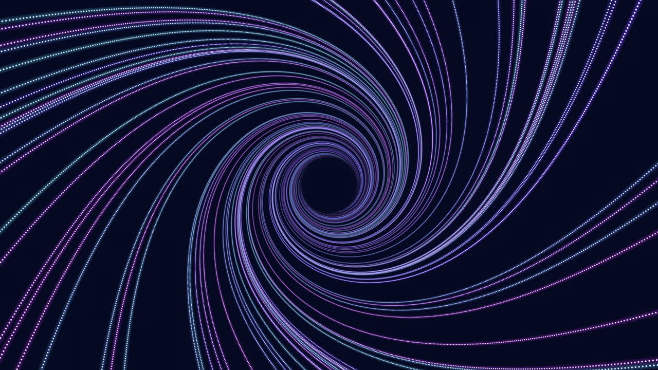 블랙홀에 점이 있는 다채로운 나선형 선 패턴