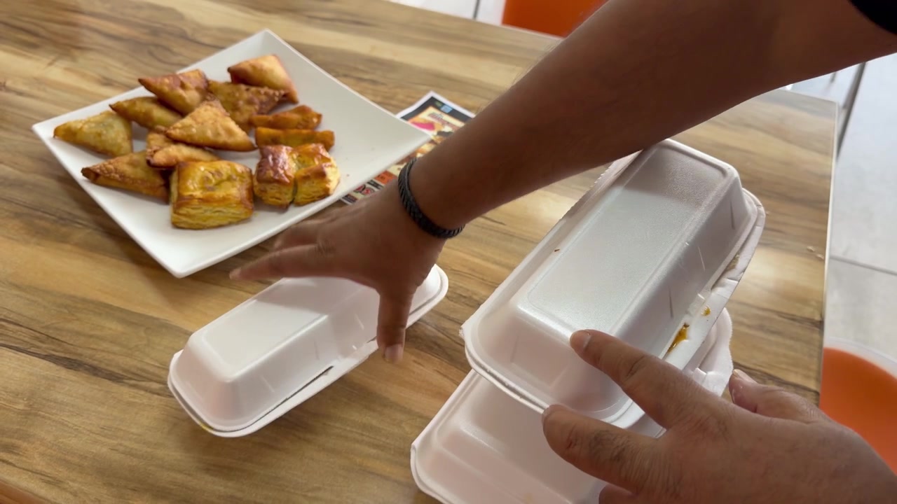 Street Food and savouries as a takeout in Cape Town, South Africa.