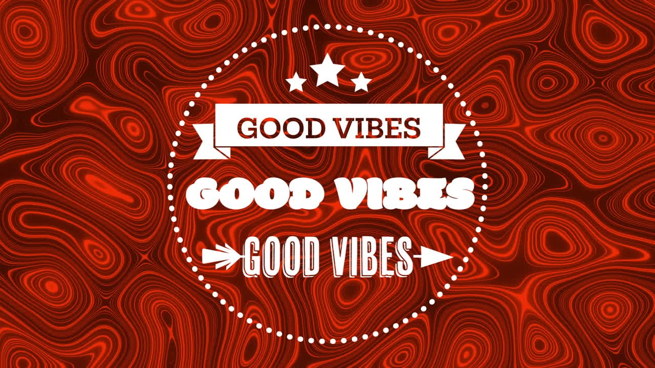 animación de texto de vibraciones sobre fondo rojo