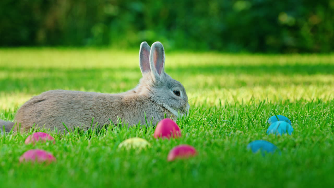 conejo de pascua en un jardín