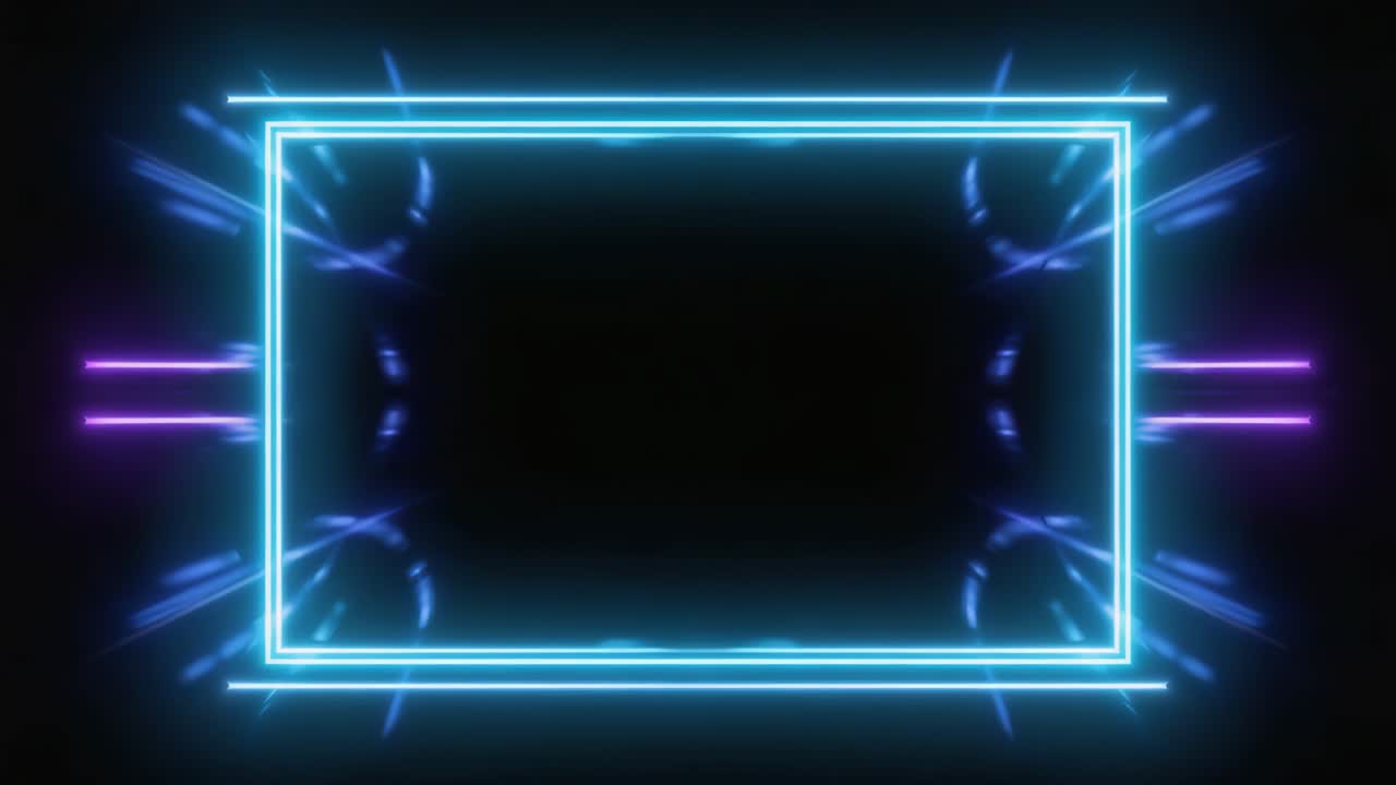 Neon frame with abstract glowing lights