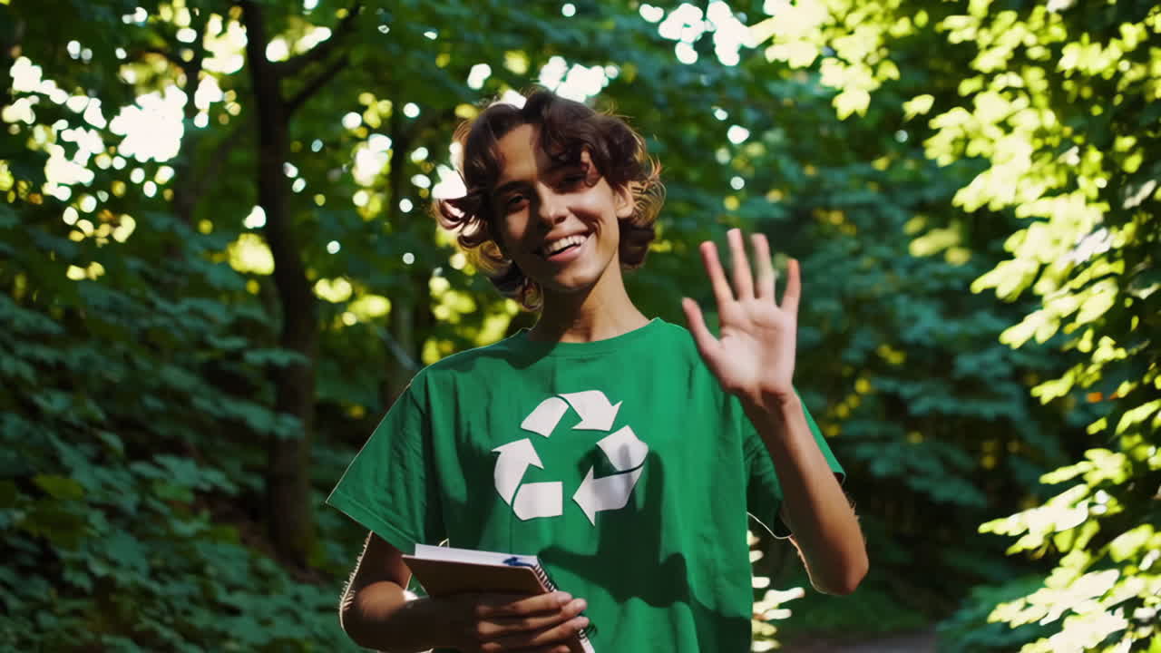 Teenager Volunteer in Forest