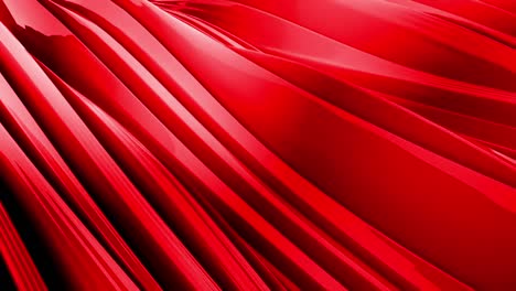 abstract animation of glossy red stripes or ribbons flowing and waving smoothly. elegant, modern, and dynamic motion background for presentations