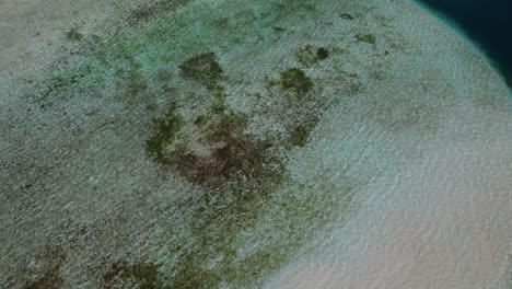 las aguas claras turquesas y los arrecifes de coral en el archipiélago de los rocas en venezuela, vista aérea