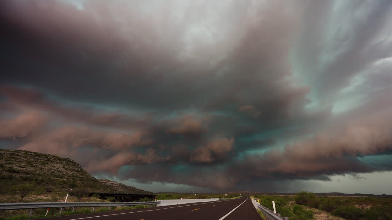 Time Lapse of Storm System Shifting Rapidly Under Moody Textured Sky