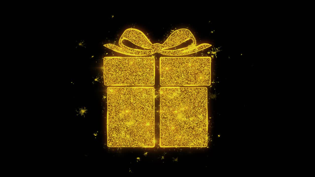 Scatola regalo d'oro luccicante
