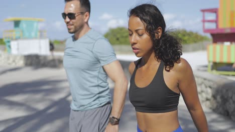 diverse couple training together