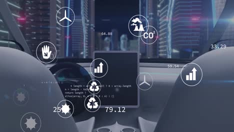 Animation-Von-Symbolen-Und-Datenverarbeitung-Im-Fahrzeuginnenraum