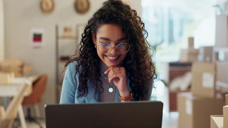 Thinking,-laptop-or-woman-typing-for-online-shop