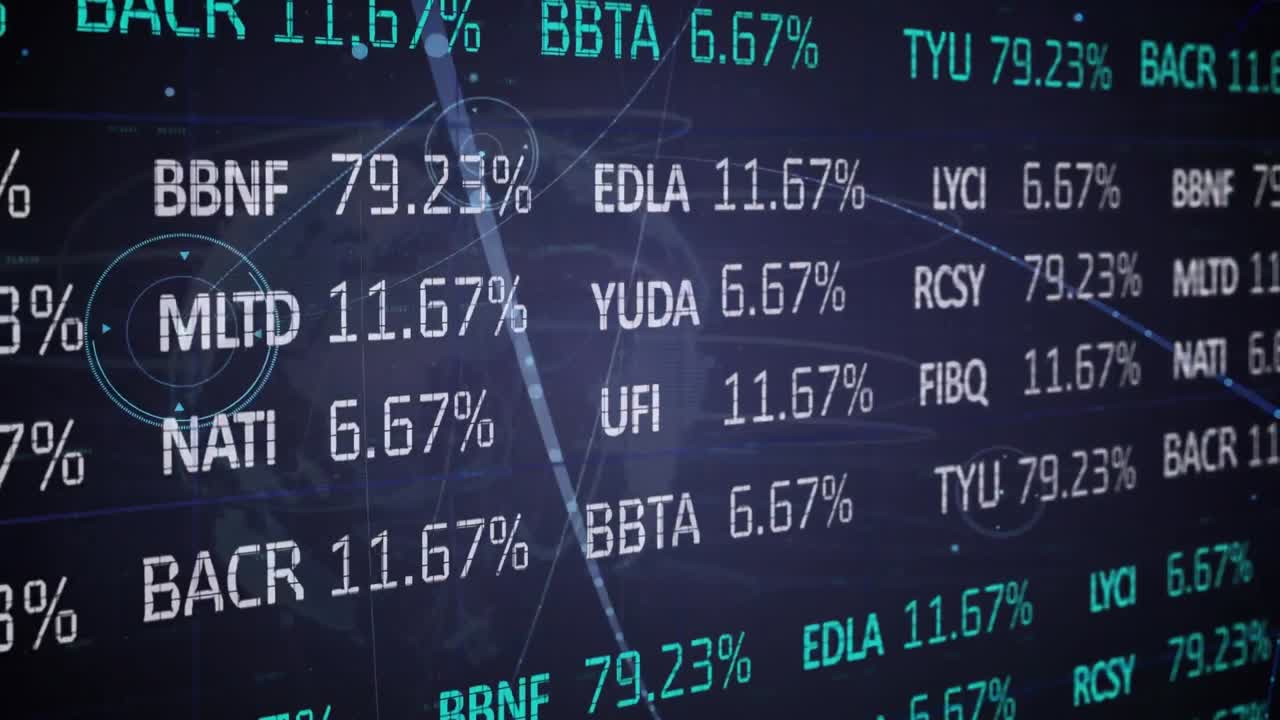 Animation of financial data processing over connections