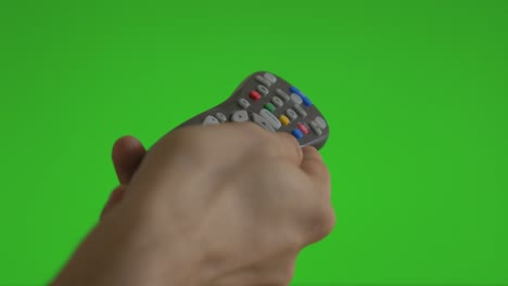 channel change by remote control on green screen