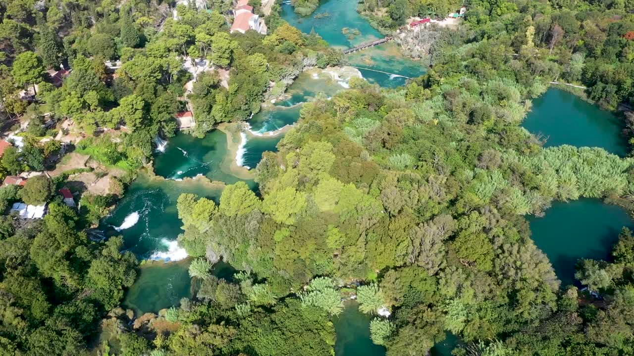 Cascate della Krka Croazia, Parco Nazionale della Krka Croazia in una luminosa giornata estiva