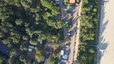 Aerial-bird's-eye-view-over-beautiful-town-houses