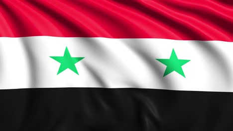 flag of syria with fabric structure in the wind (loopable)